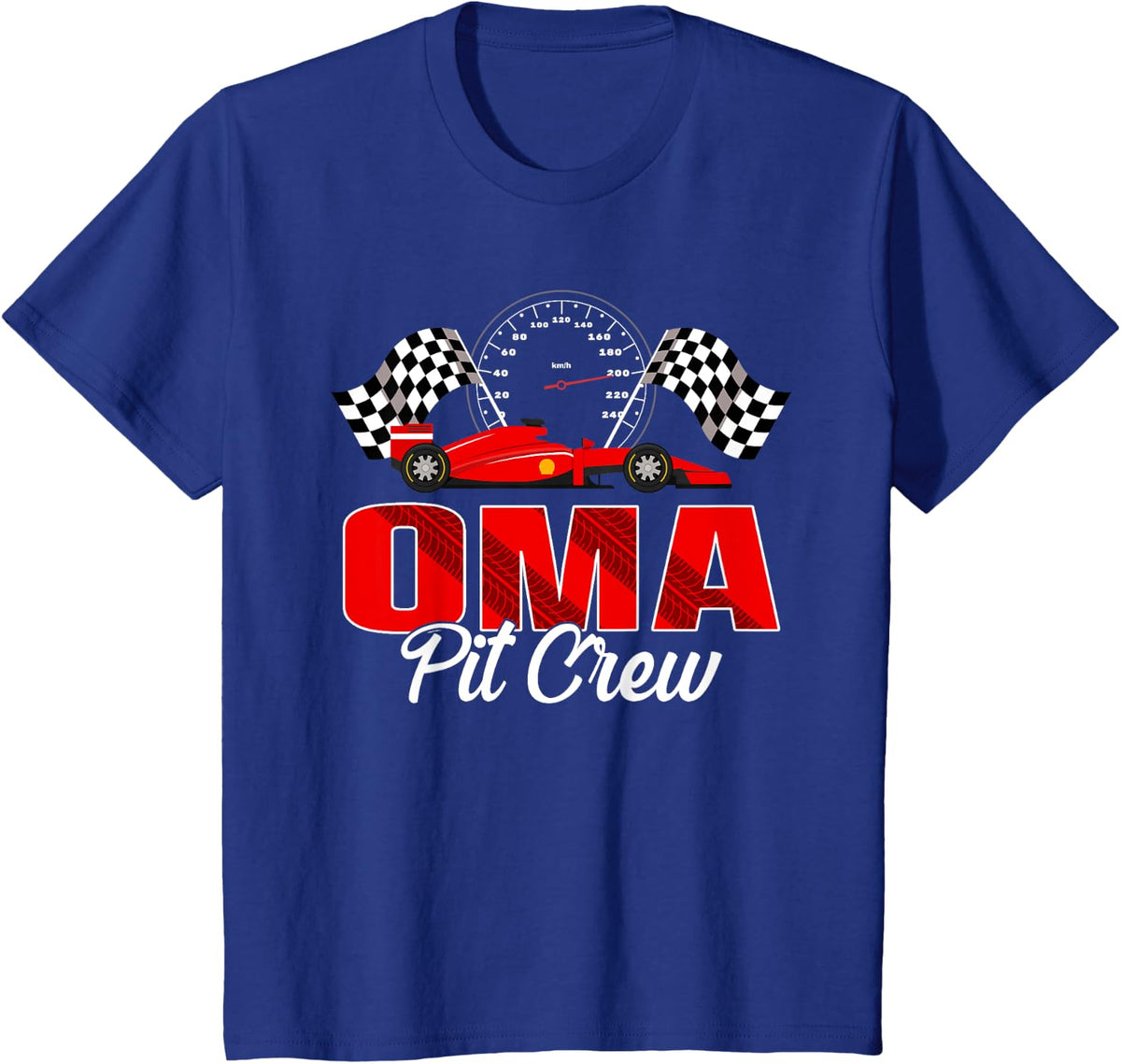 Race Car Birthday Party Racing Family Oma Pit Crew T-Shirt - Royal Blue