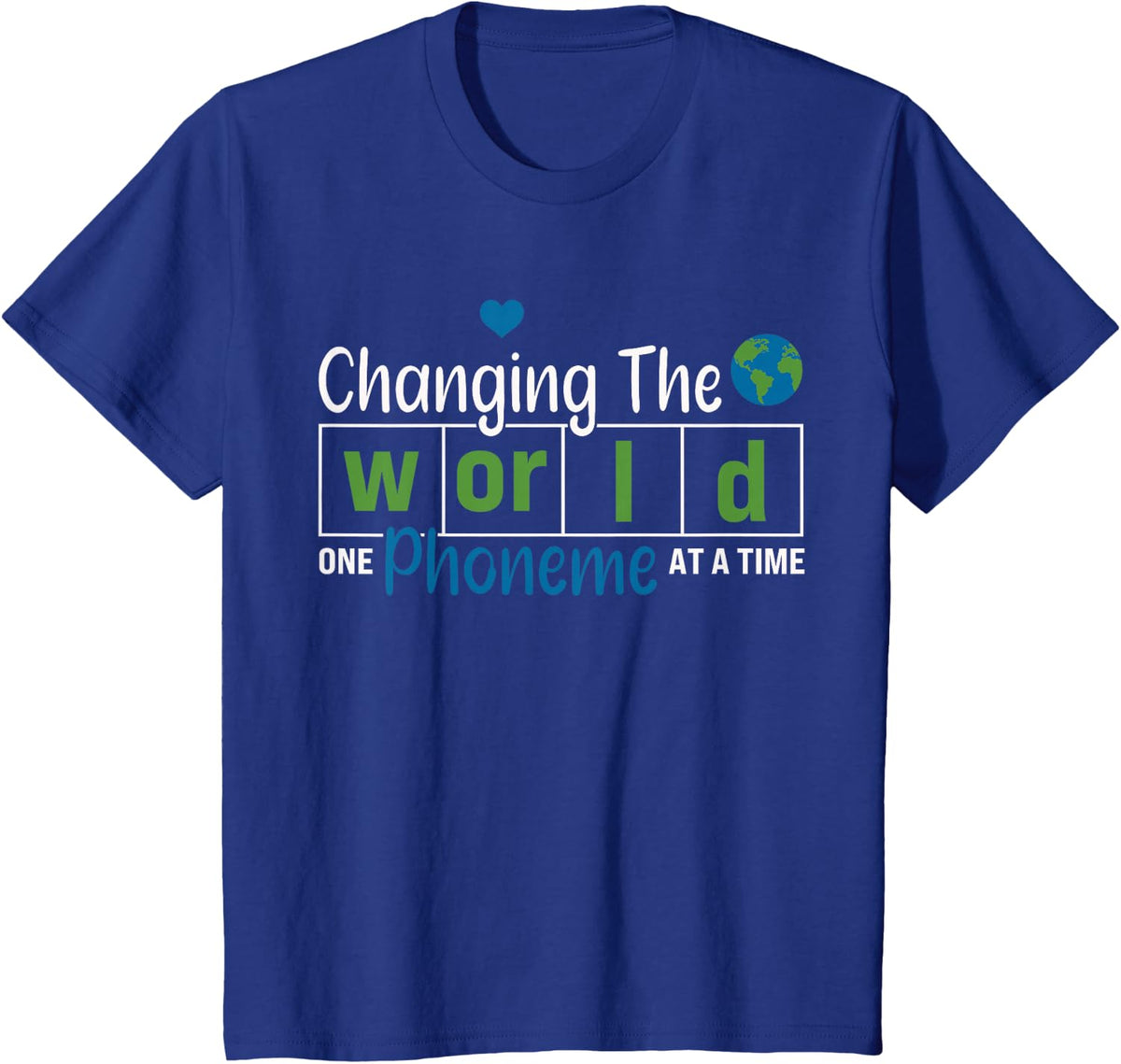 Changing The World One Phoneme At A Time Dyslexia Teacher T-Shirt - Royal Blue