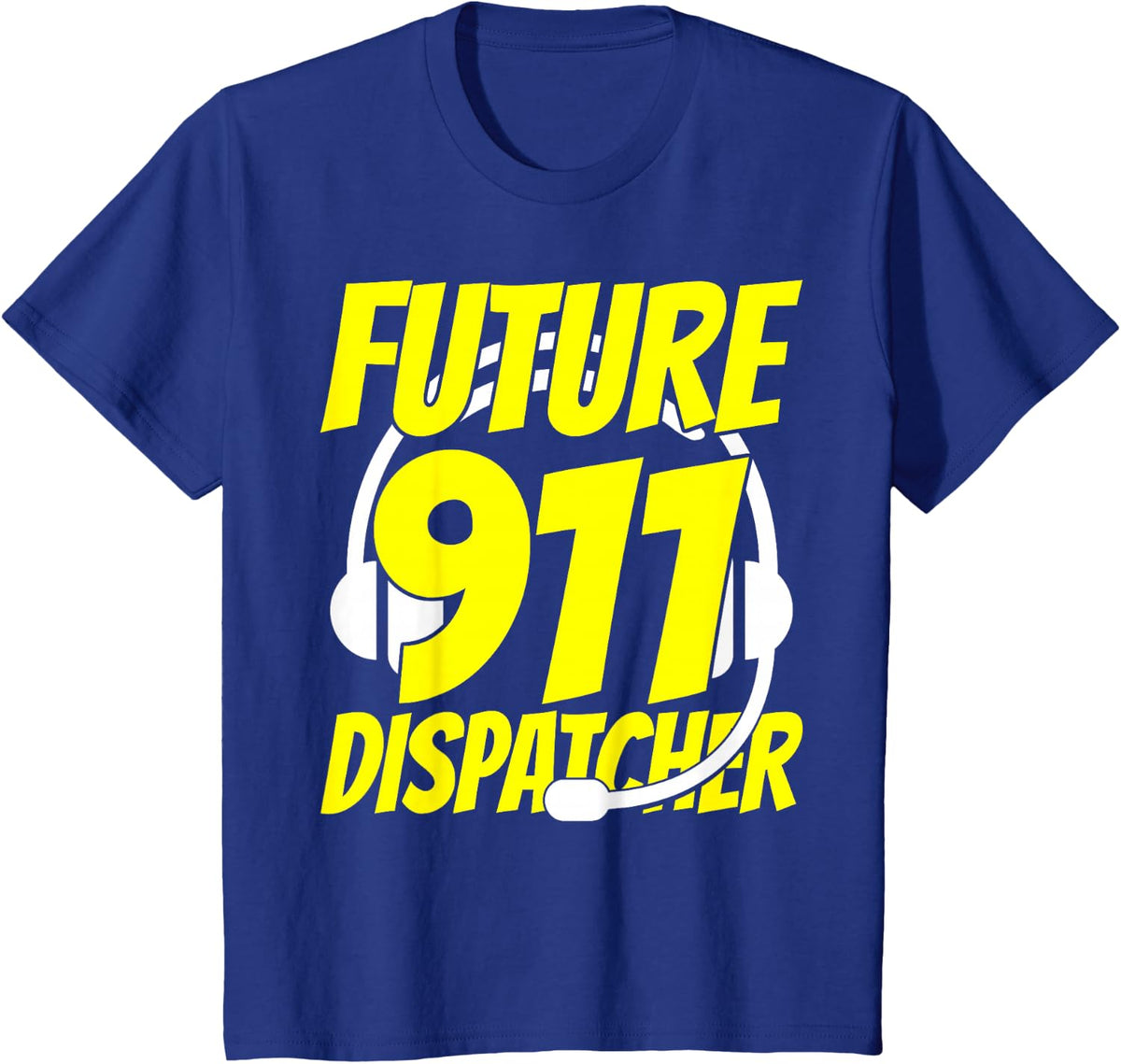 Future 911 Dispatcher Toddler T-Shirt Thin Gold Yellow Line Tees For Kids - Royal Blue