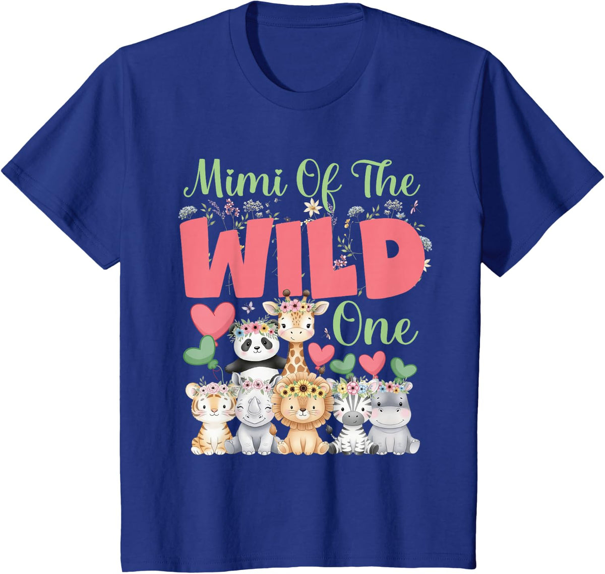 Mimi of The Wild One Birthday Safari Jungle Animal T-Shirt - Royal Blue