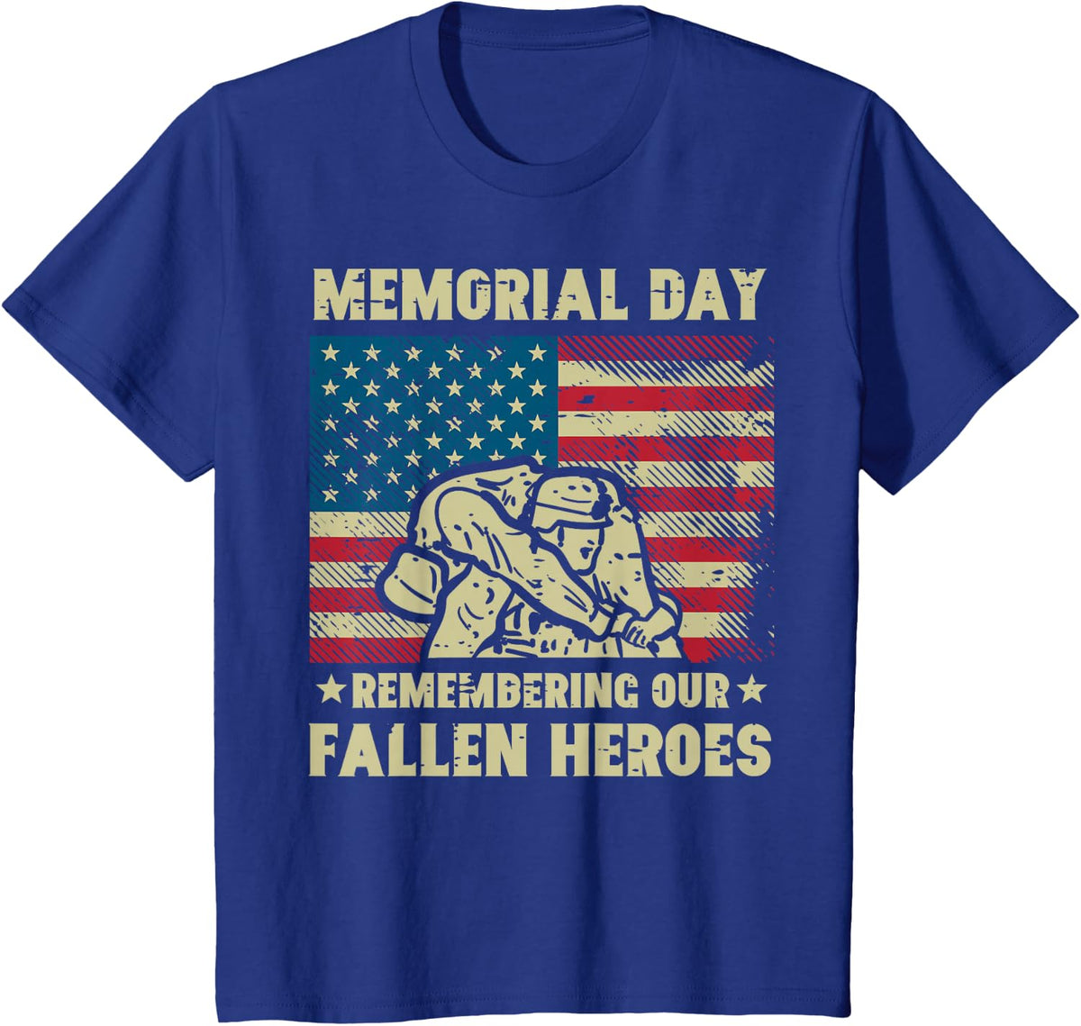 Memorial Day Remembering Our Fallen Heroes Men Women Kids T-Shirt - Royal Blue