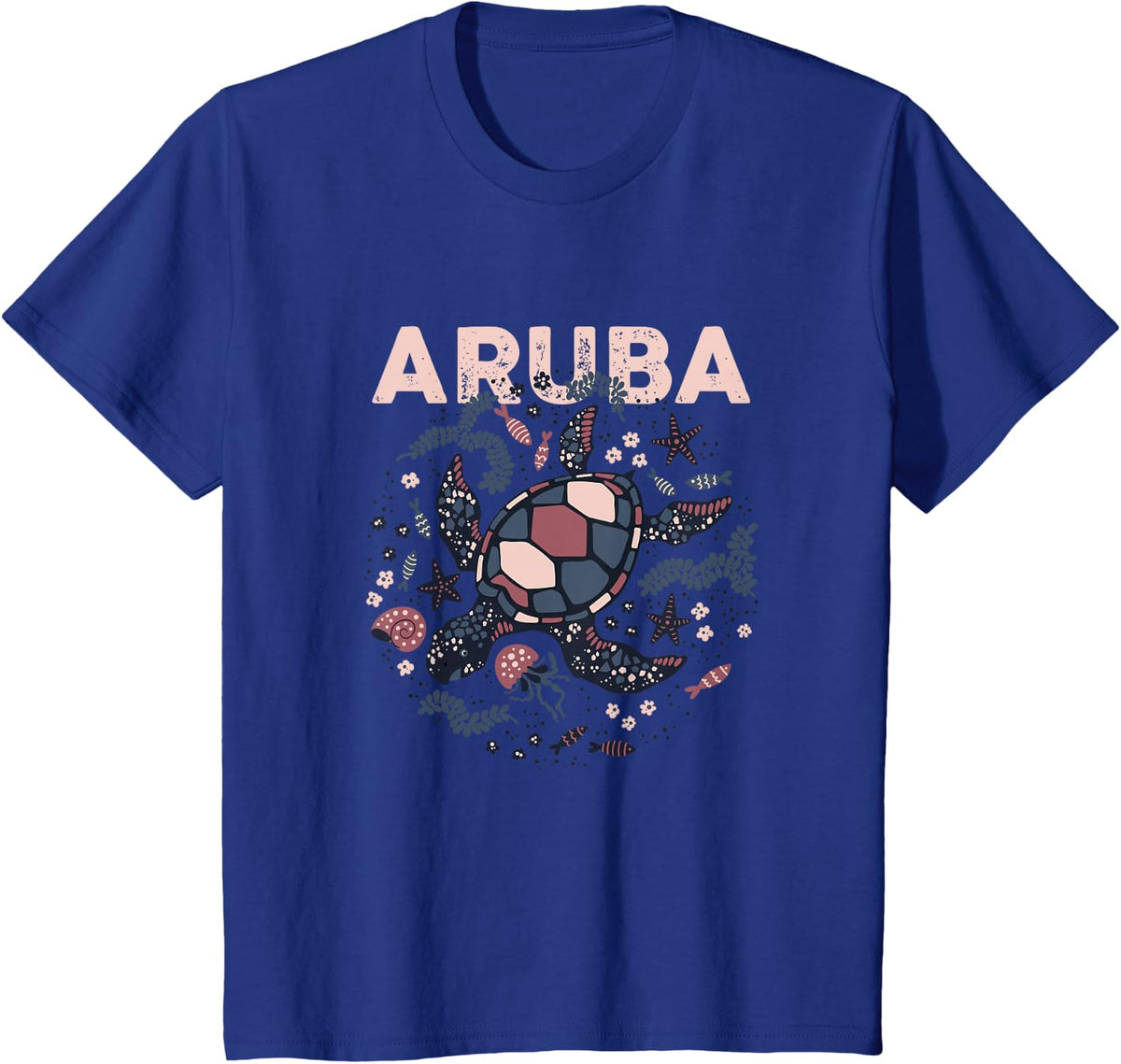 Aruba Travel Summer Holiday Aruban Turtle Tropical Island T-Shirt - Royal Blue