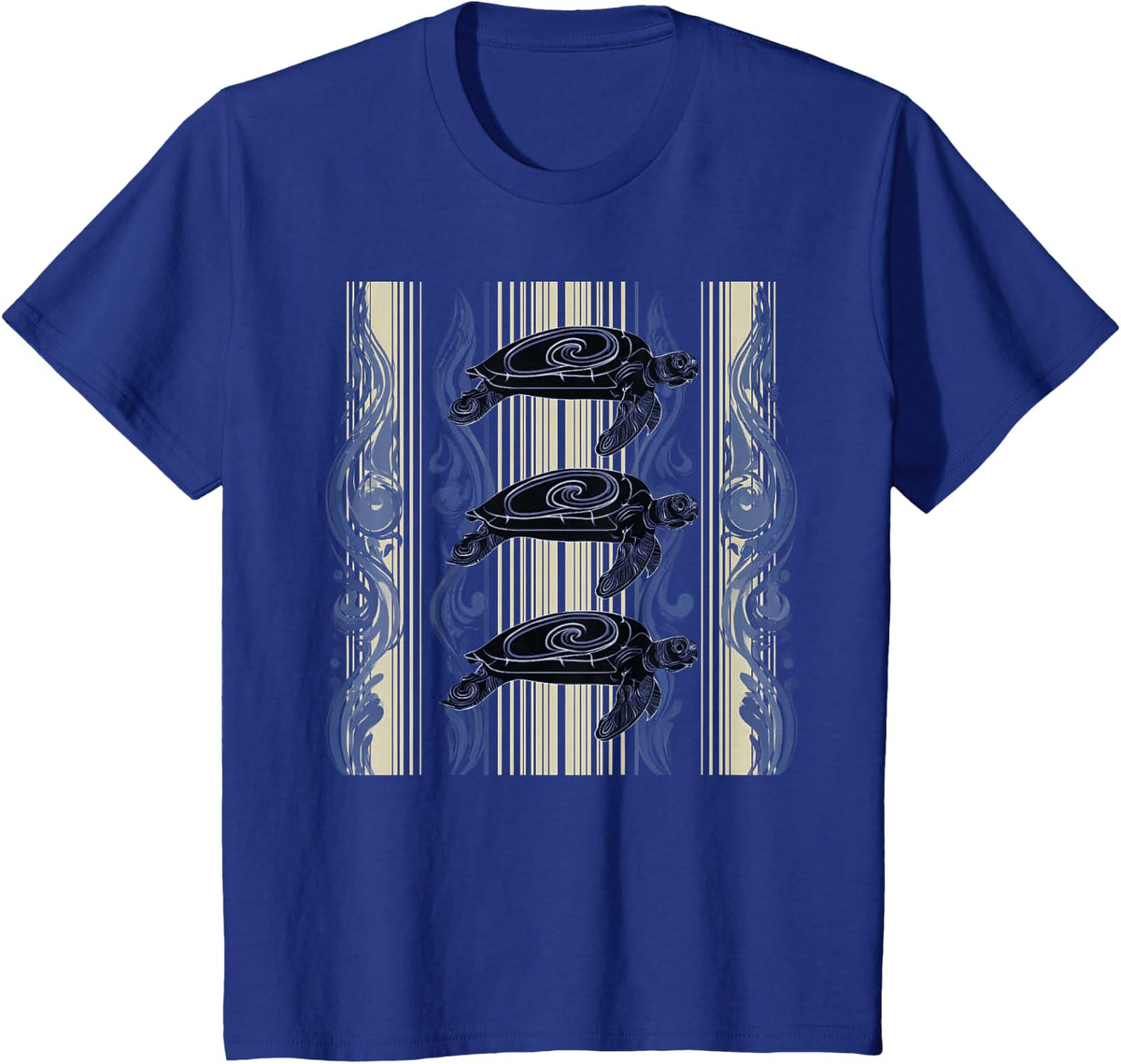 Sea Turtle Hawaiian Tribal Tortoise Ocean Marine Life T-Shirt - Royal Blue