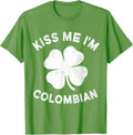 Kiss Me I'm Colombian St Patricks Day Colombia T-Shirt - Grass Green