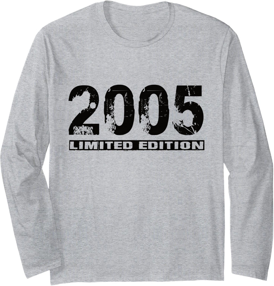 Limited Edition 2005 Birthday 2005 Vintage 2005 Long Sleeve T-Shirt - Adult Unisex Heather Grey