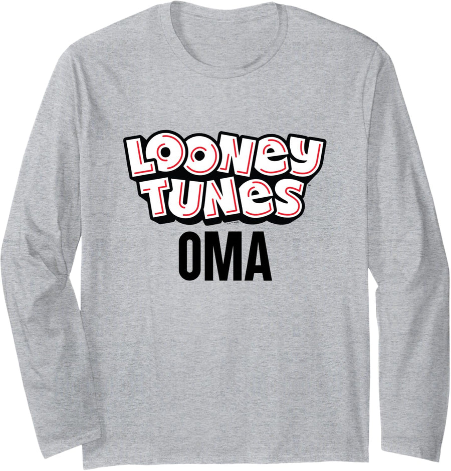 Looney Tunes Oma Long Sleeve T-Shirt - Adult Unisex Heather Grey