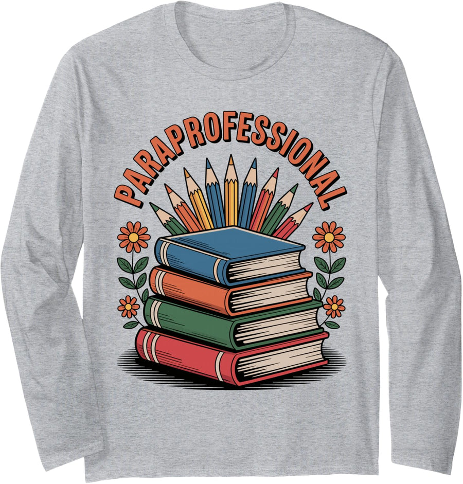 Paraprofessional Paraeducator Long Sleeve T-Shirt - Adult Unisex Heather Grey