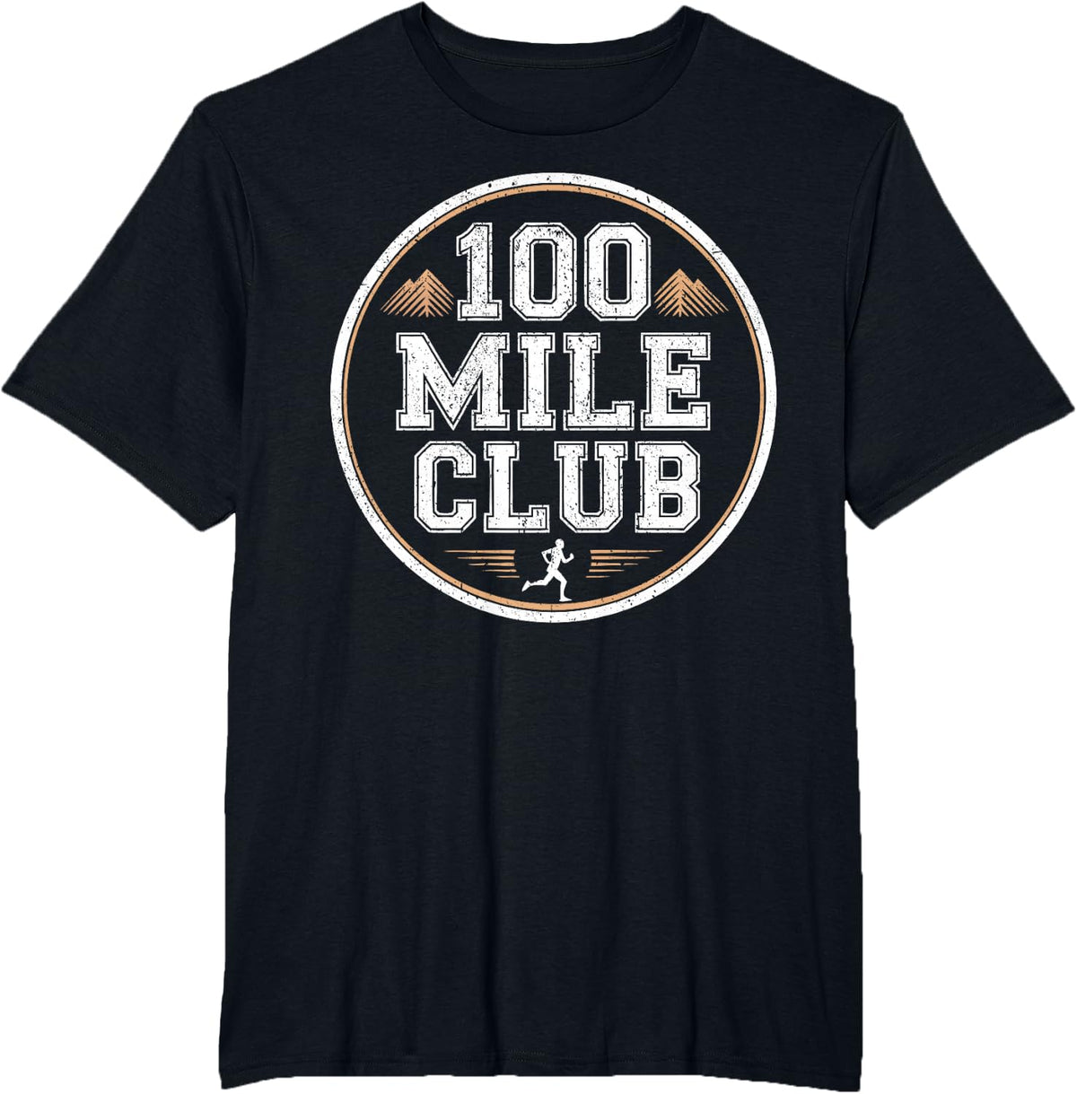 Running 100 Mile Club Ultra Marathon T-Shirt Tee for Runners Men Women - Black