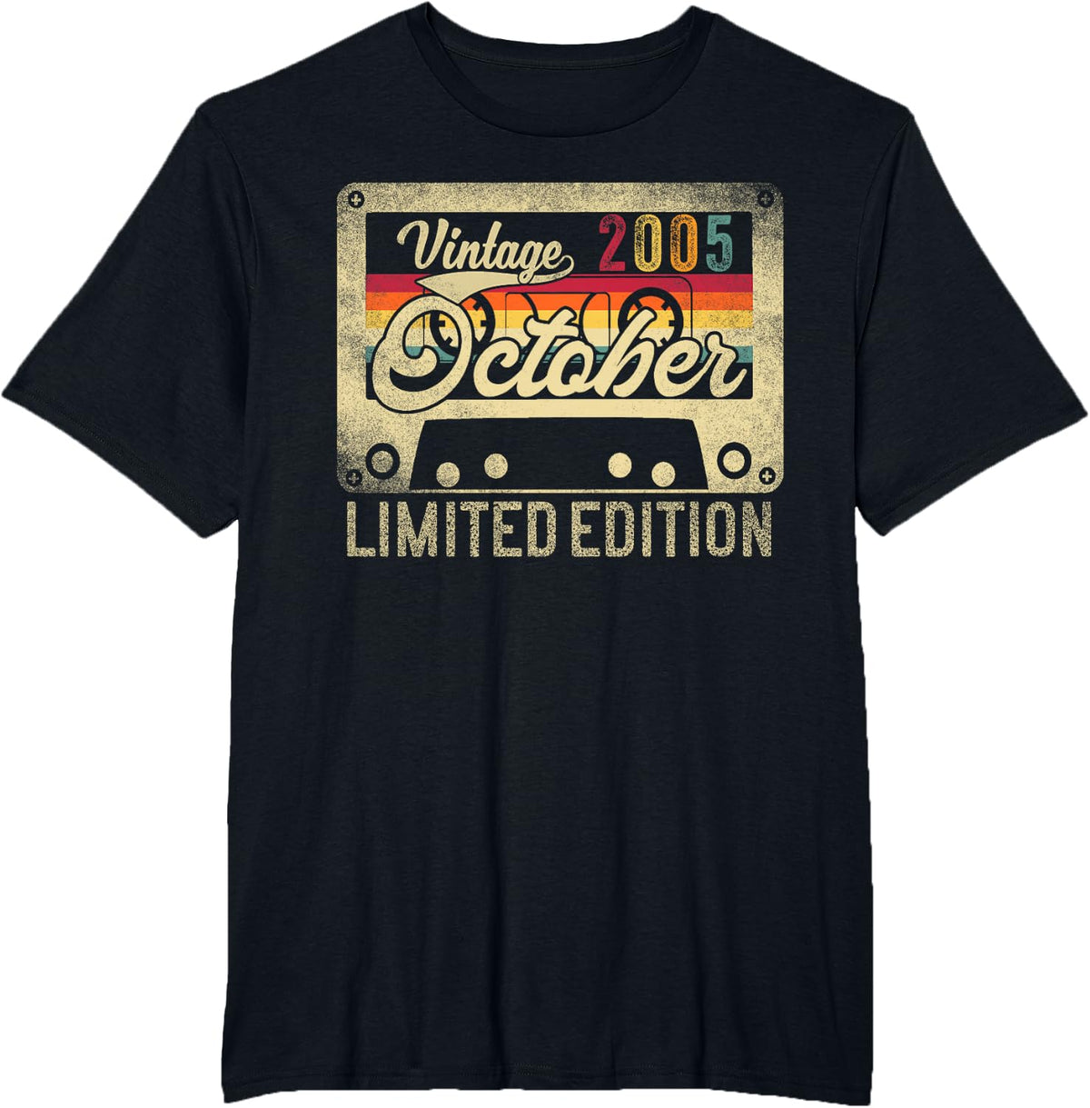 Vintage October 2005 Retro 21st Birthday Limited Edition T-Shirt - Black