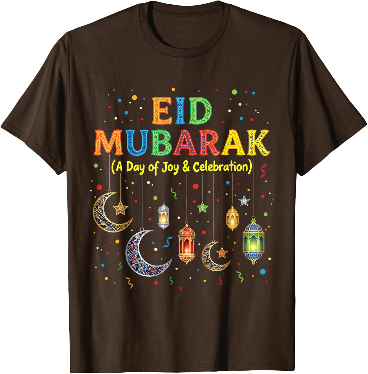 Eid Mubarak Muslim Celebration Costume for Eid Al Fitr T-Shirt - Brown