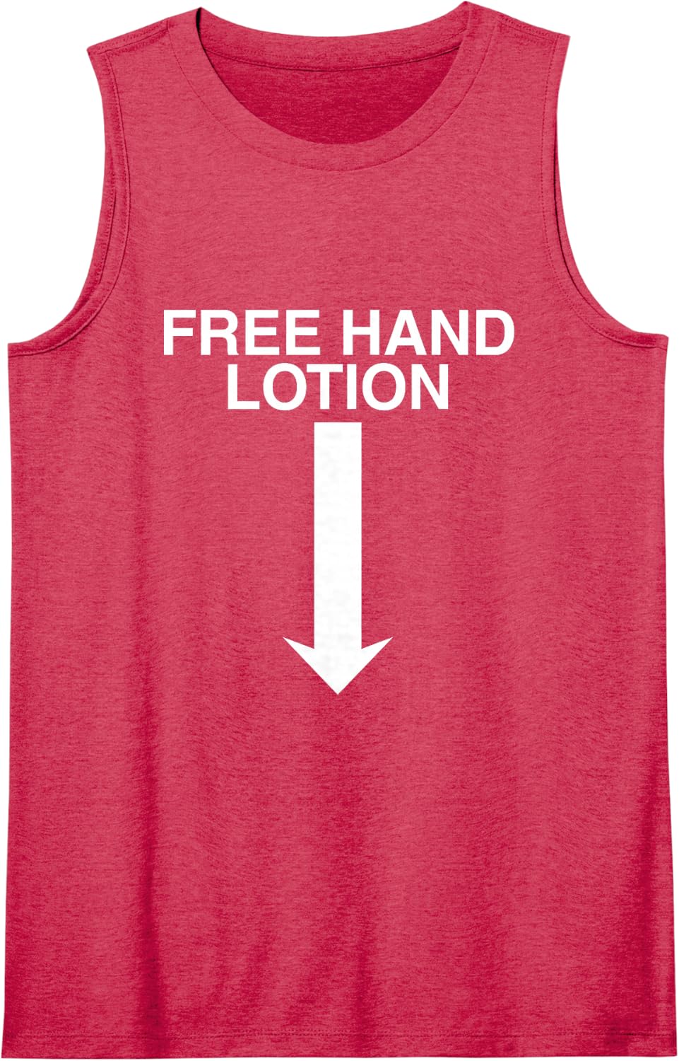 Free Hand Lotion Arrow Funny Unhinged Adult Humor Raunchy Sleeveless Tank Top - Red