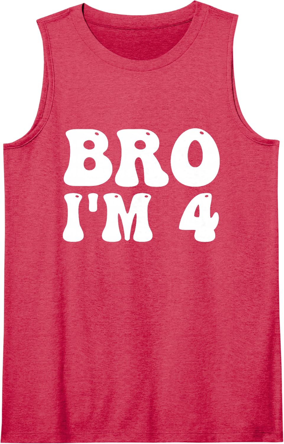 Bro Im 4, 4th Birthday, 4 Years Old Birthday, Bro Im Four Sleeveless Tank Top - Red