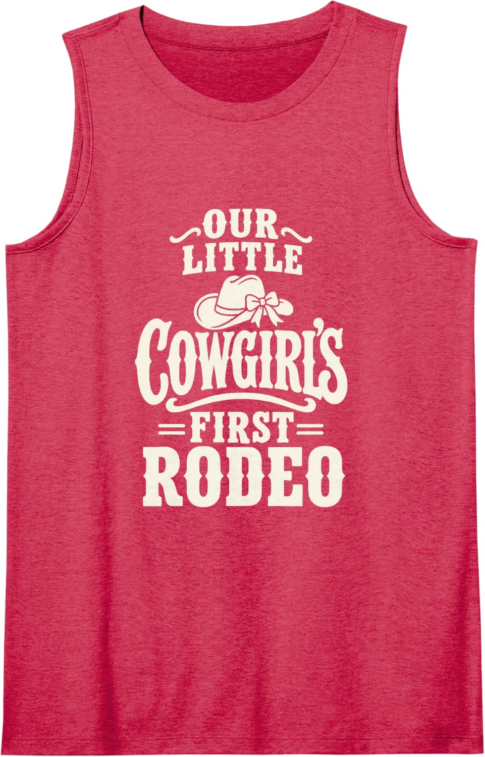 Western 1st Birthday Cowgirl Rodeo Family Sleeveless Tank Top - Red