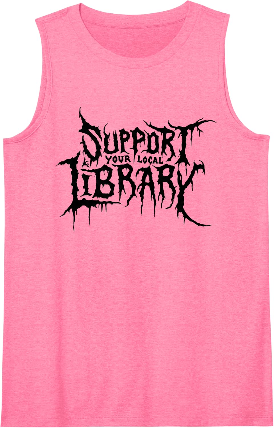 Support Your Local Library Book Lover Vintage Tee Sleeveless Tank Top - Pink