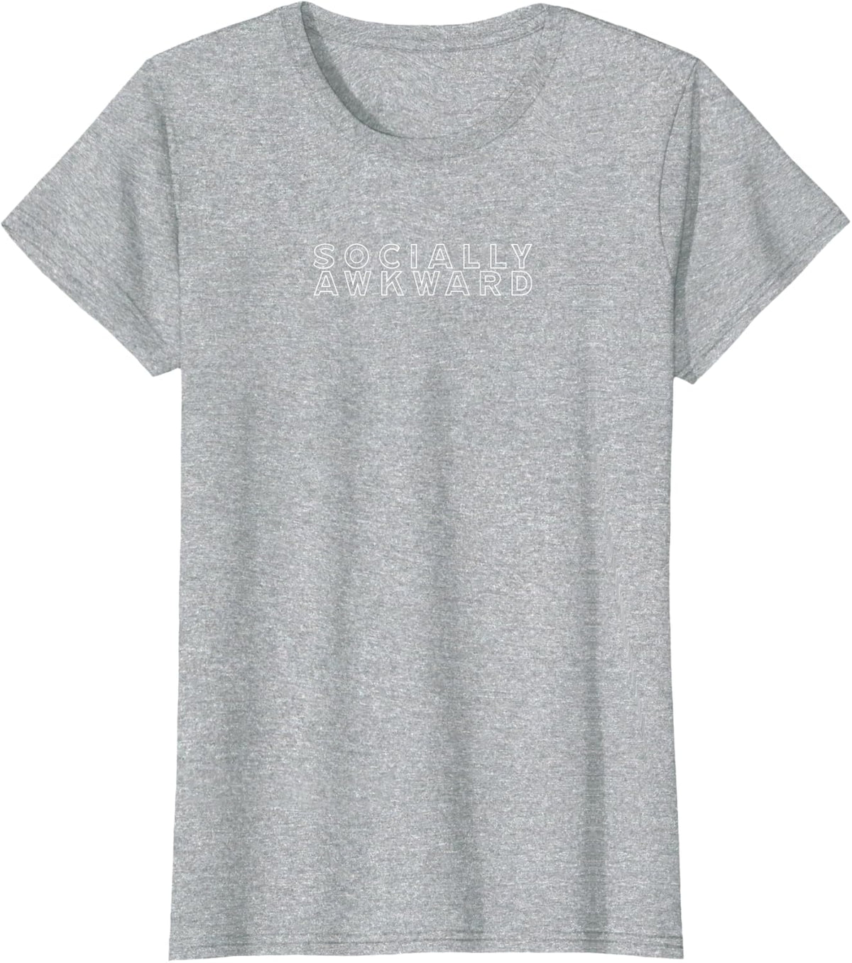 SOCIALLY AWKWARD Unique Individual Funny Graphic T-Shirt - Heather Grey
