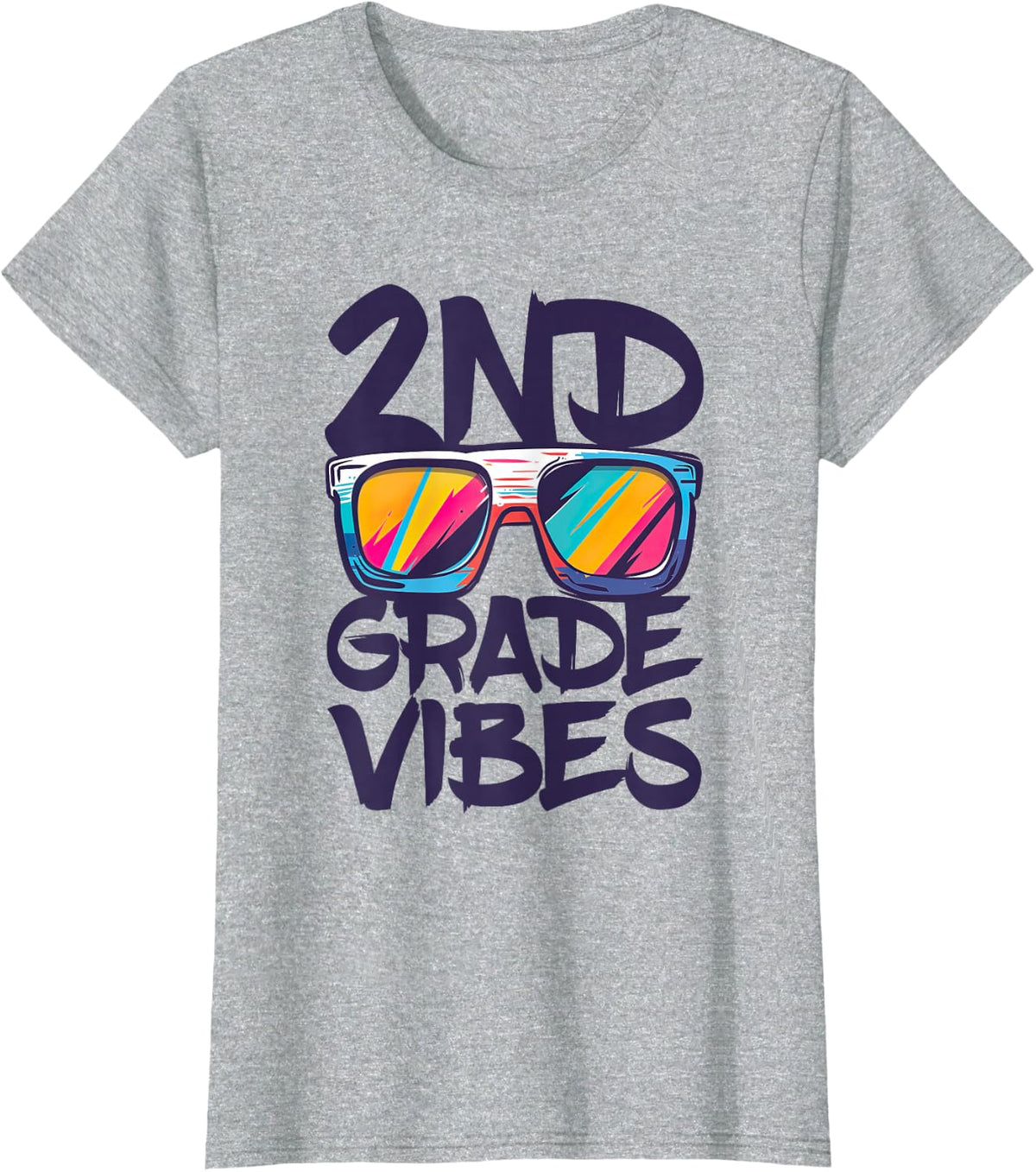 2nd Grade Vibes Shirt Back To School Second Grade Tee T-Shirt For Boys Girls Kids - Heather Grey