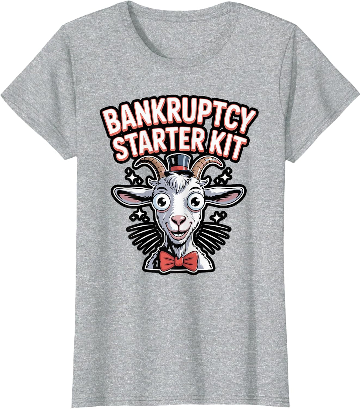 Funny Goat Bankruptcy Starter Kit Humor Design T-Shirt - Heather Grey