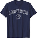 Corgi Dad Funny Dog Dad Shirt for Men Athletic Lettering Pet Owner Father T-Shirt - Navy Blue