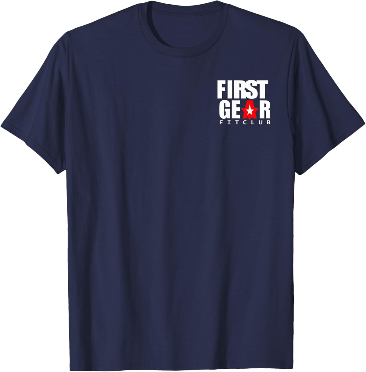 Gym Women's and Men's Front-Back Logo T-Shirt - Navy Blue