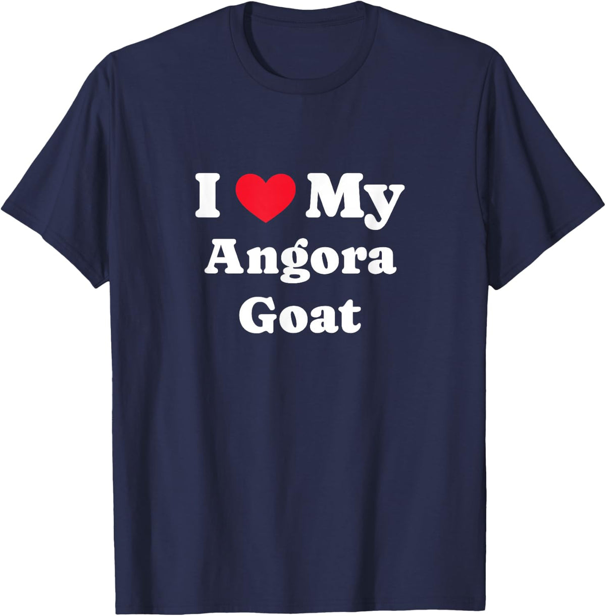 I Love My Angora Goat Mohair Goat T-Shirt - Navy Blue