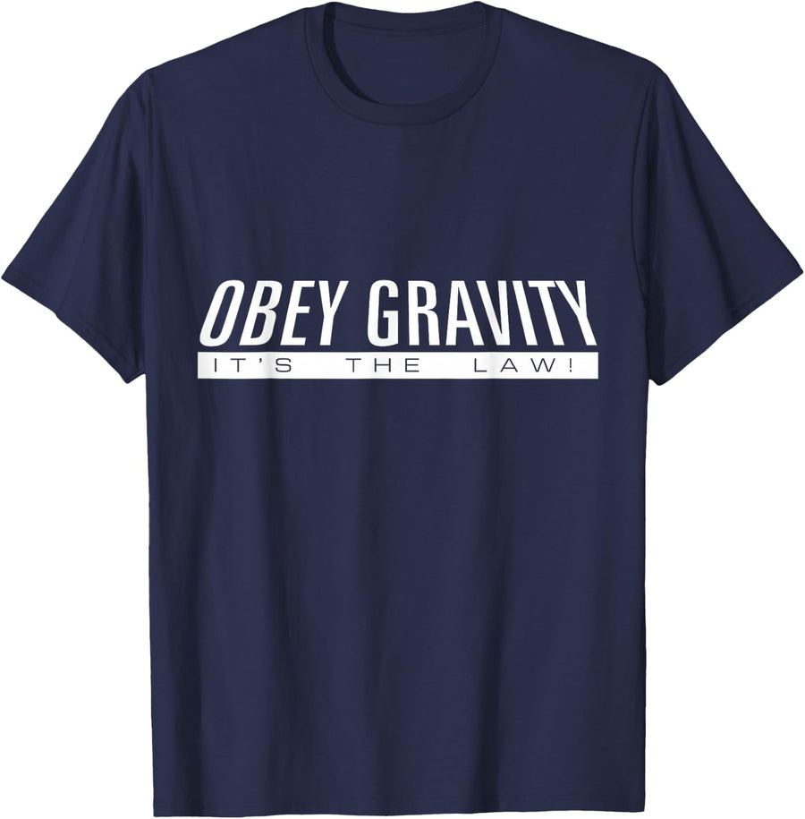 Obey Gravity It's the Law T-Shirt - Navy Blue
