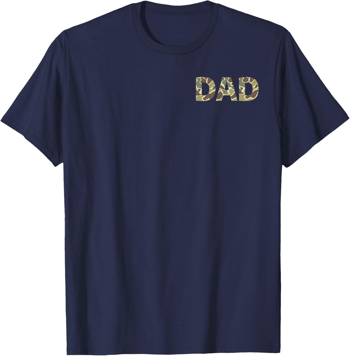 Camo Dad Pocket Size Old School Camo Dad Life Father's Day T-Shirt - Navy Blue