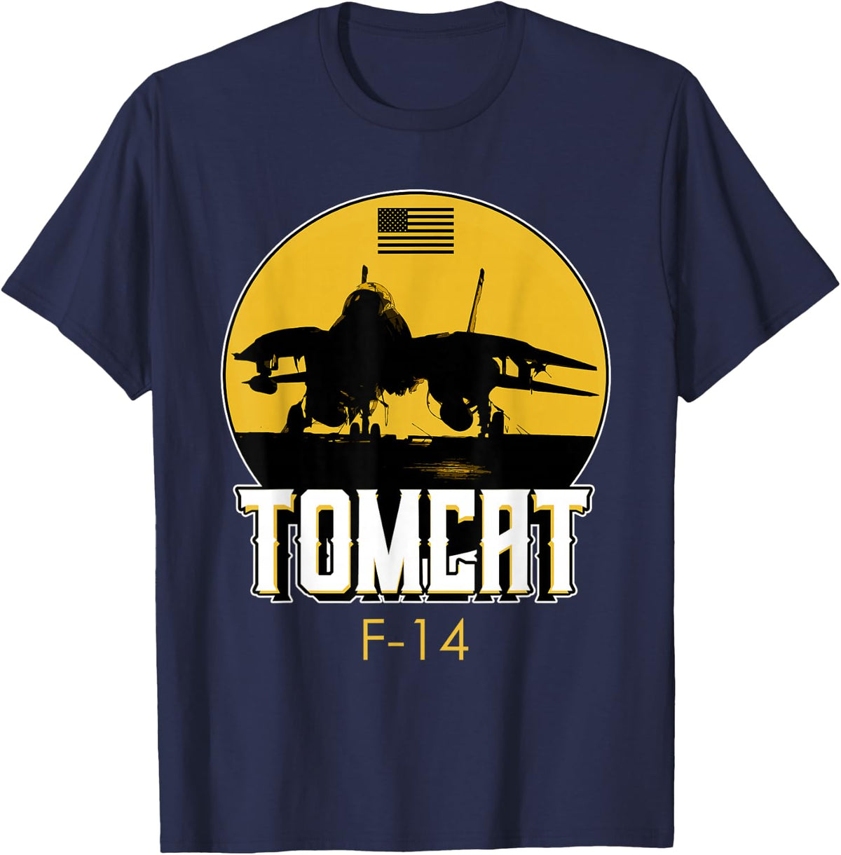 F-14 Tomcat Fighter Jet T-Shirt Tee for Aviation Enthusiasts and Military Personnel - Navy Blue