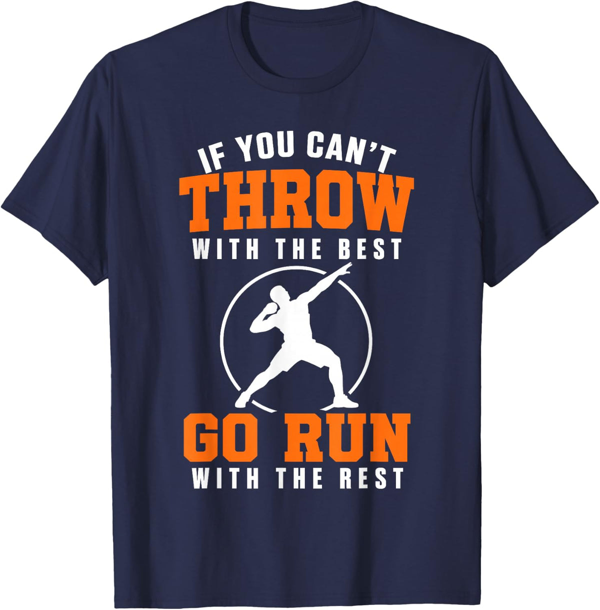 Shotput Coach Art for Men Women Kids Throws Coach Shotput T-Shirt - Navy Blue