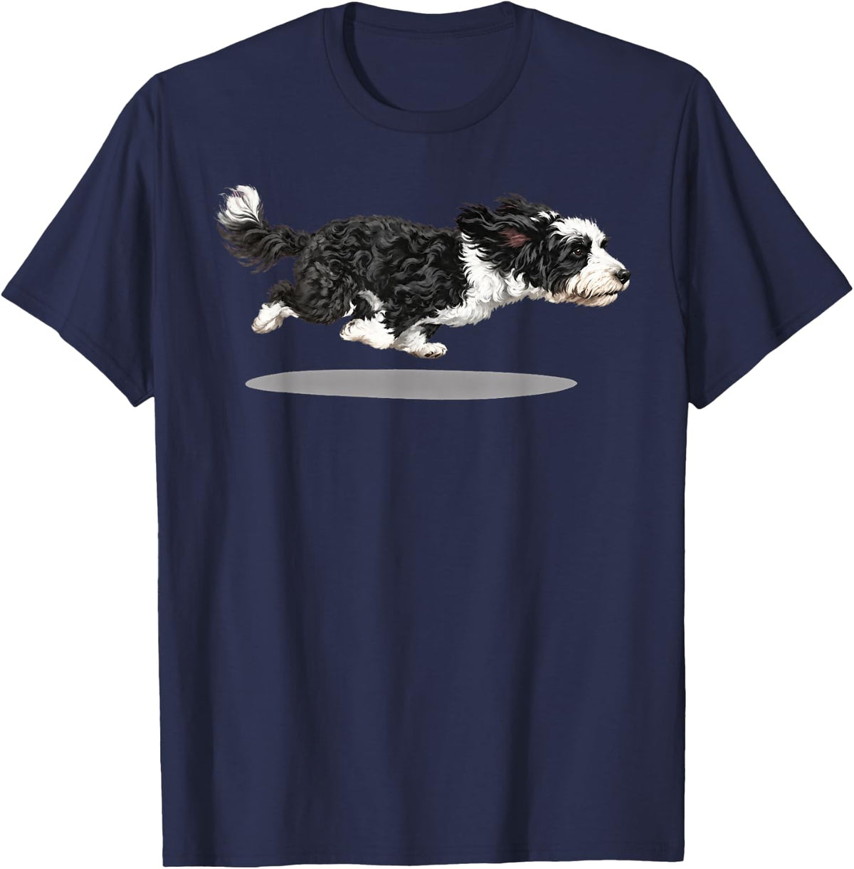 Running Bernedoodle Dog Mom Funny Fluffy Puppy Dog Lovers T-Shirt - Navy Blue
