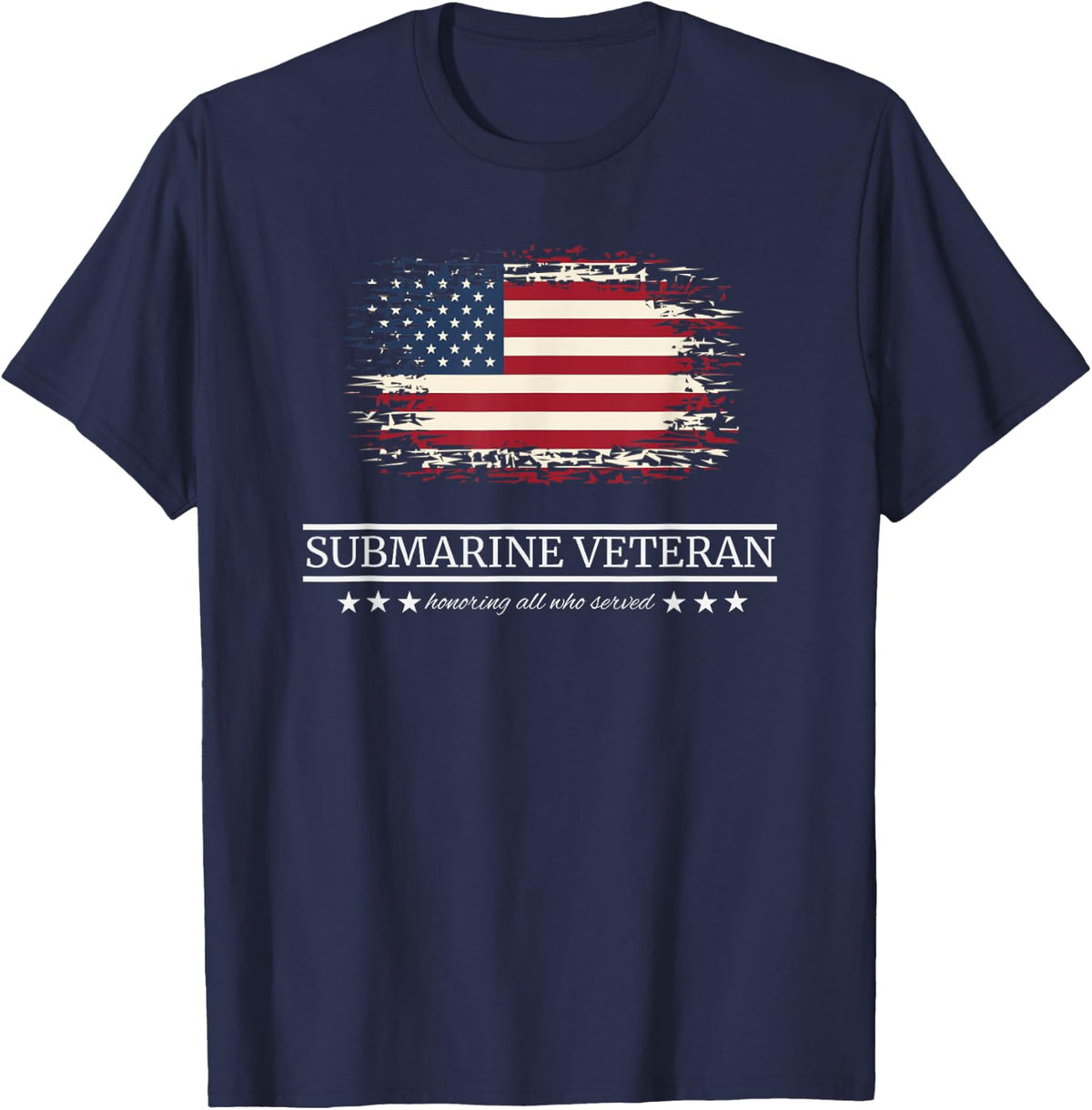 Vintage Submarine Veteran Silent Service T- Shirt T-Shirt - Navy Blue