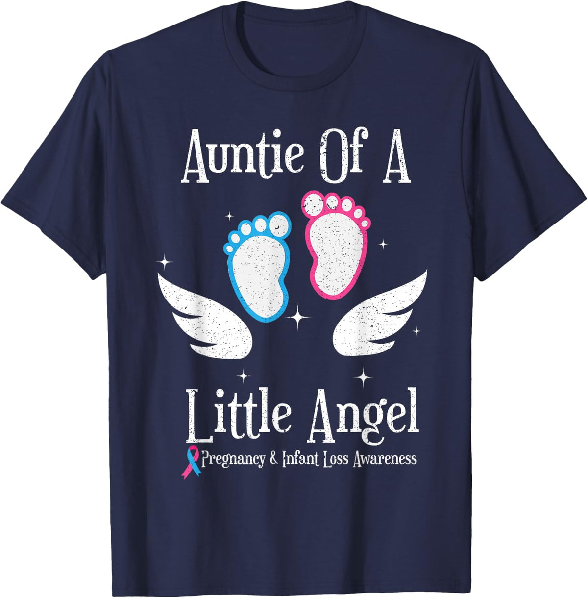Auntie Of A Little Angel T-Shirt T-Shirt - Navy Blue