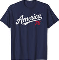 America 76 USA United States of America US 4th of July 2026 T-Shirt - Navy Blue