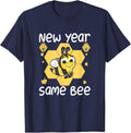 New Year Same Bee Meme Funny New Years Eve T-Shirt - Navy Blue