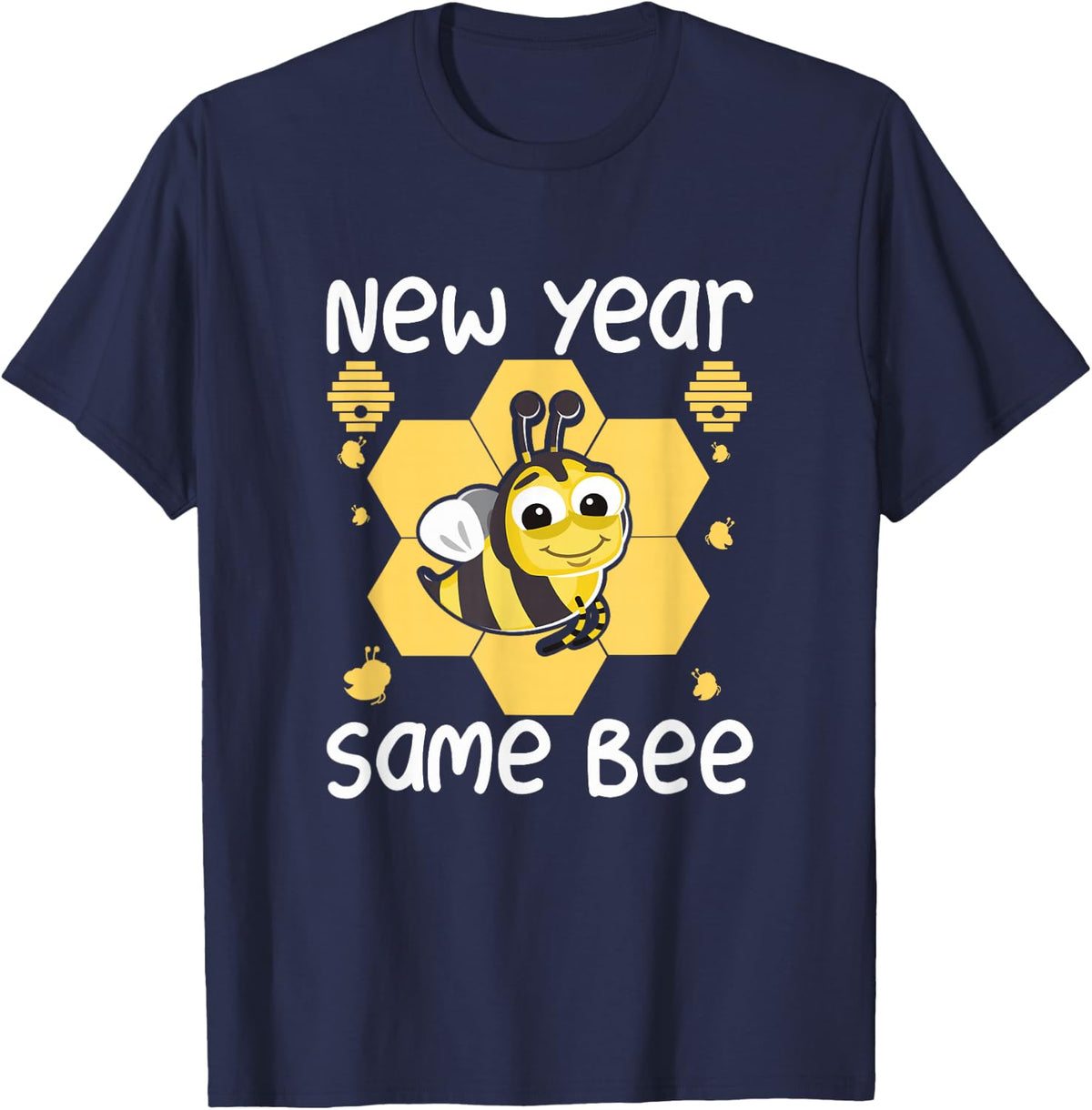 New Year Same Bee Meme Funny New Years Eve T-Shirt - Navy Blue