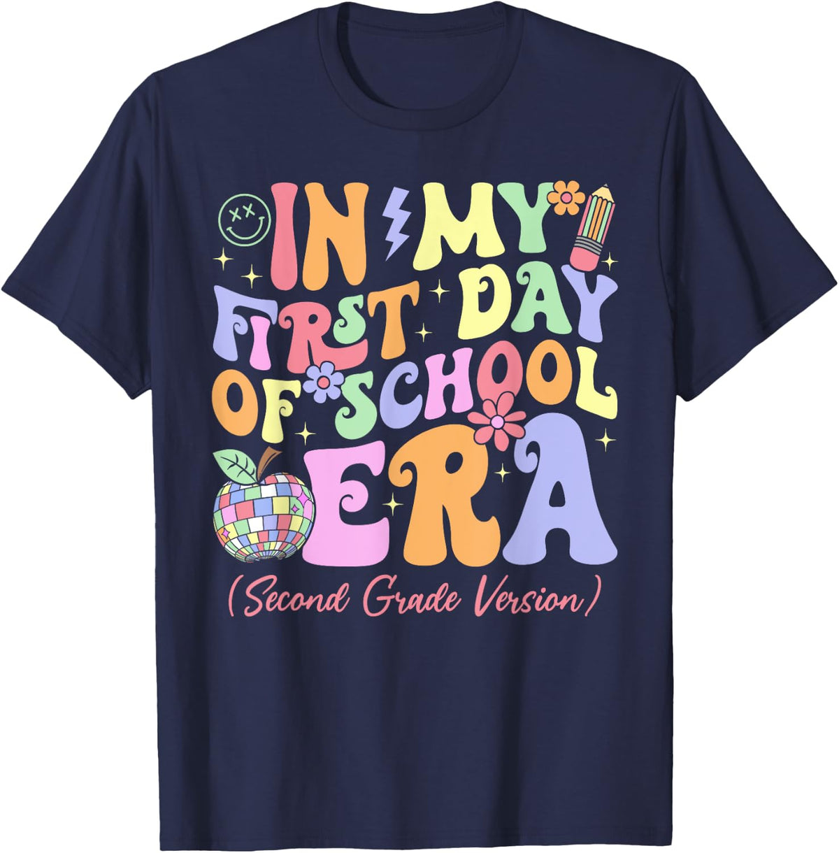 In My First Day Of School Era 2nd Grade Second Grade Version T-Shirt - Navy Blue