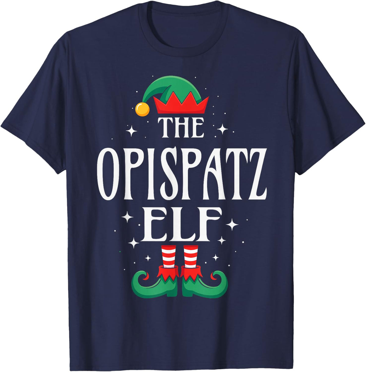 The Opispatz Elf Funny Christmas Grandpa Matching Family T-Shirt - Navy Blue
