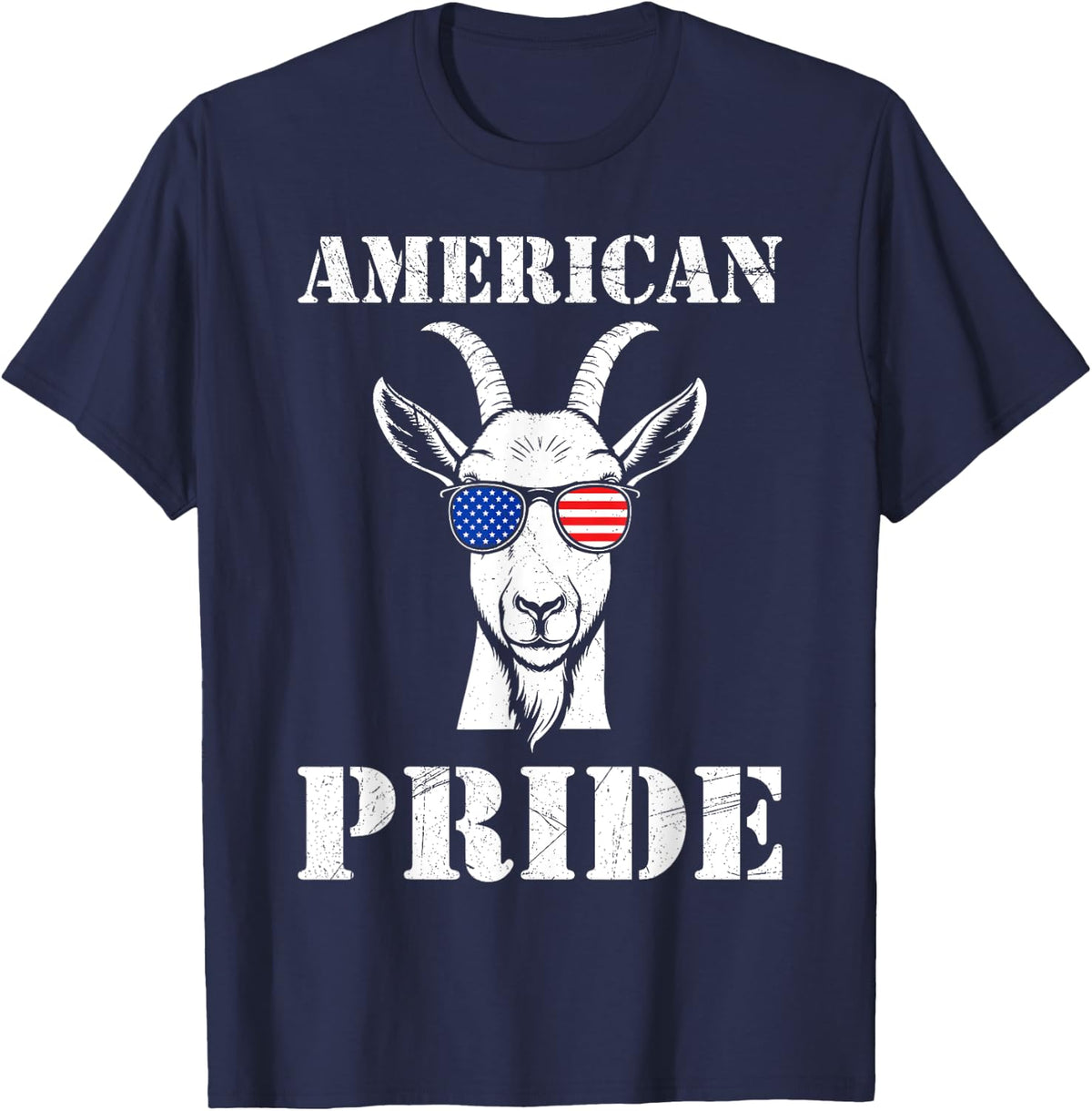 Goat Lovers USA AMERICAN PRIDE Funny Goats T-Shirt - Navy Blue