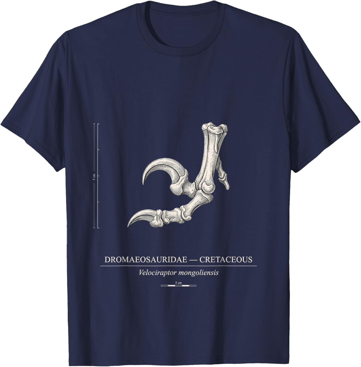 Raptor Claw Velociraptor Paleontology Fossil T-Shirt - Navy Blue
