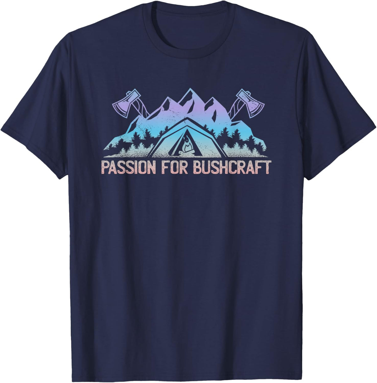 Bushcraft Wild Camping T-Shirt - Navy Blue