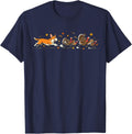 Pembroke Welsh Corgi Turkeys Fall Thanksgiving Dog Funny T-Shirt - Navy Blue