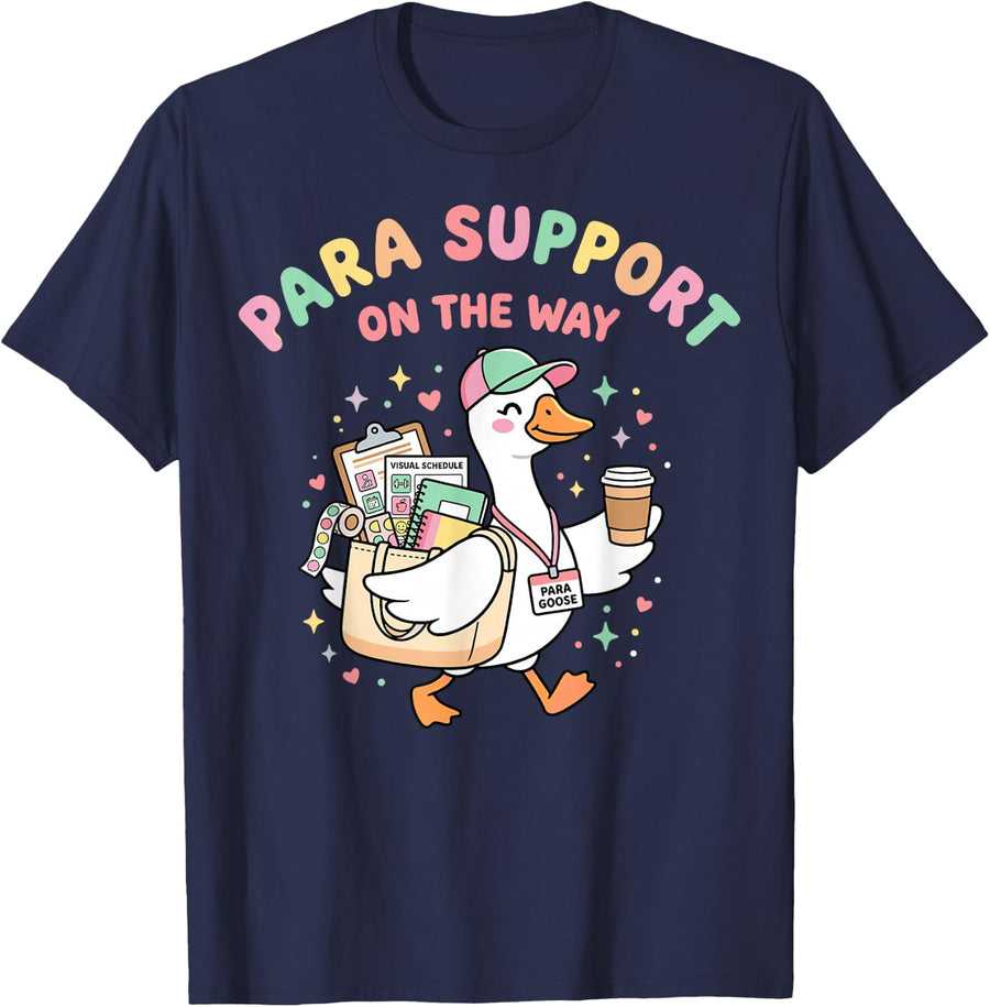 Funny para Support On The Way Paraprofessional Worker T-Shirt - Navy Blue