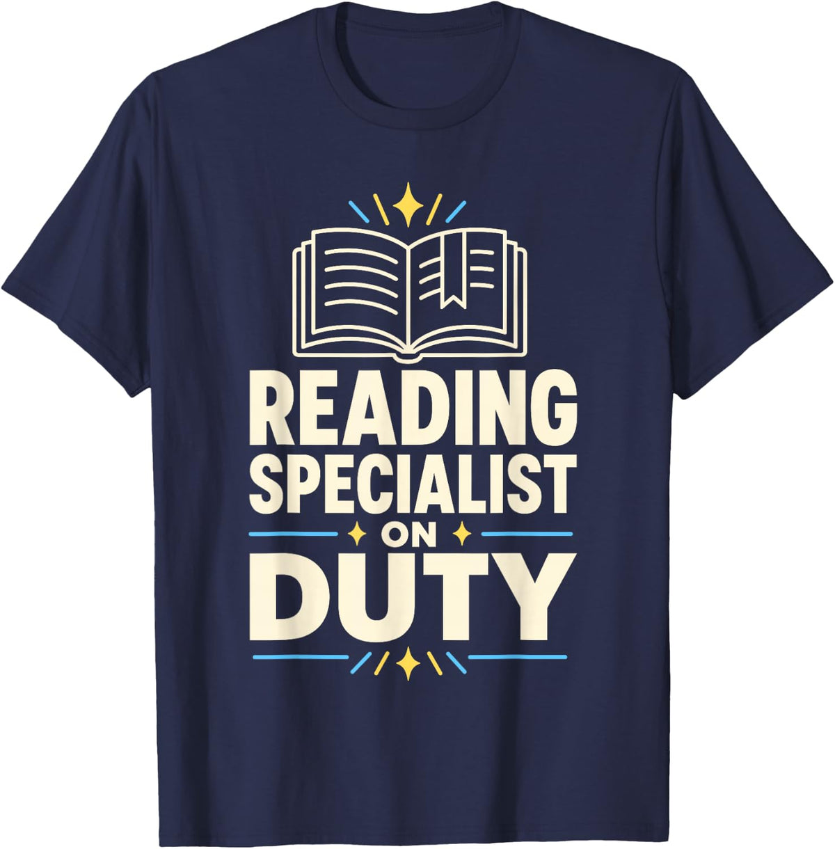 Reading Specialist Duty Book Teacher T-Shirt - Navy Blue