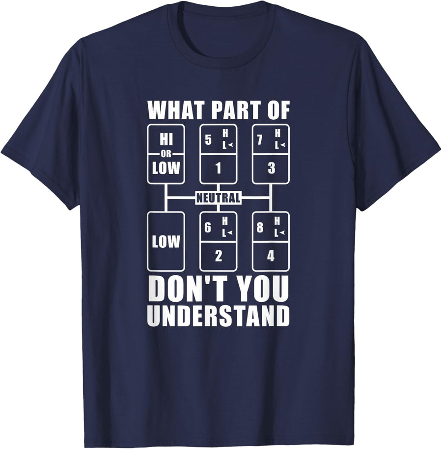Truck Driver Shirt for Men Trucker Tee T-Shirt Trucking Gifts - Navy Blue