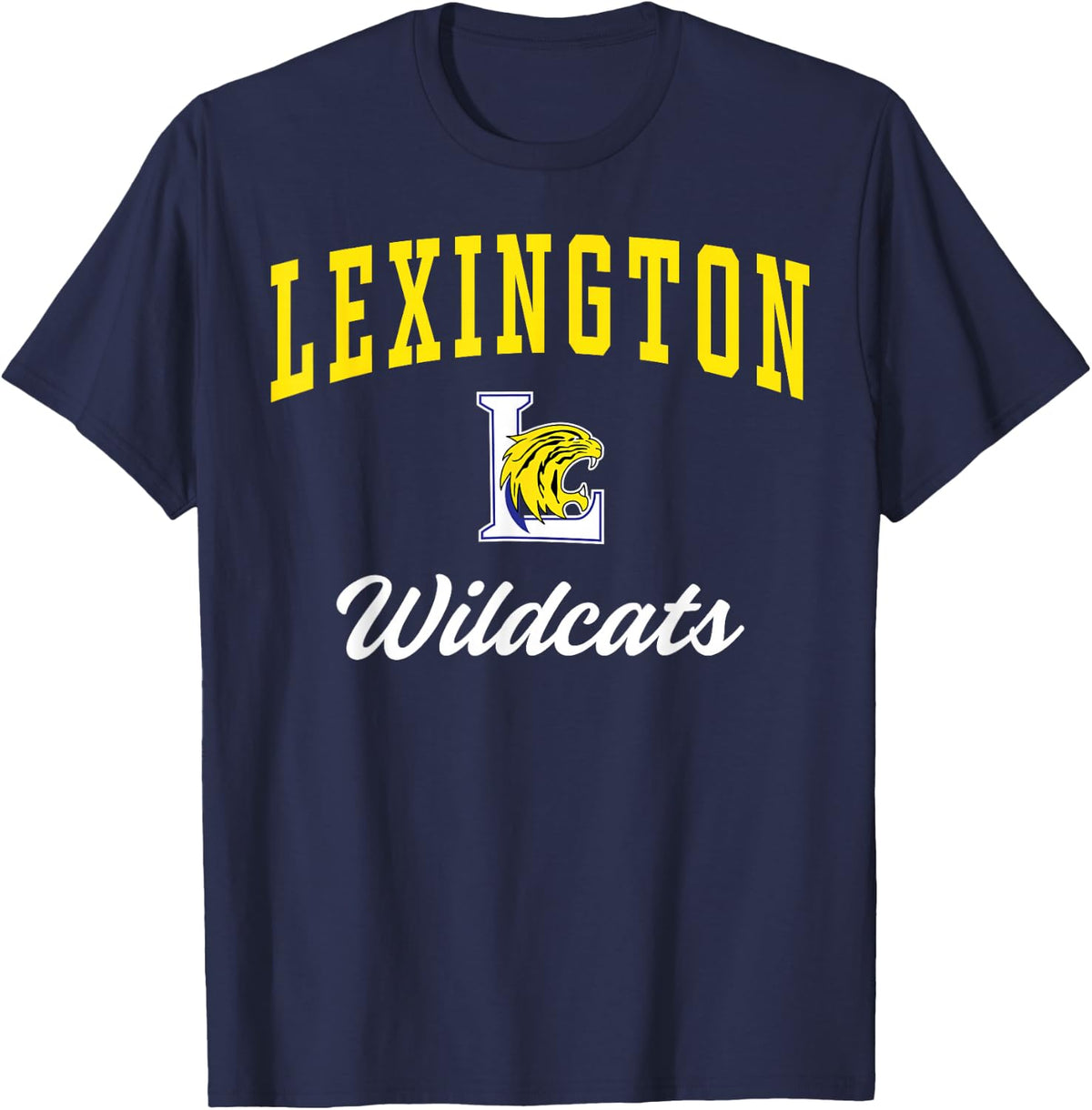 Lexington High School Wildcats T-Shirt C3 T-Shirt - Navy Blue