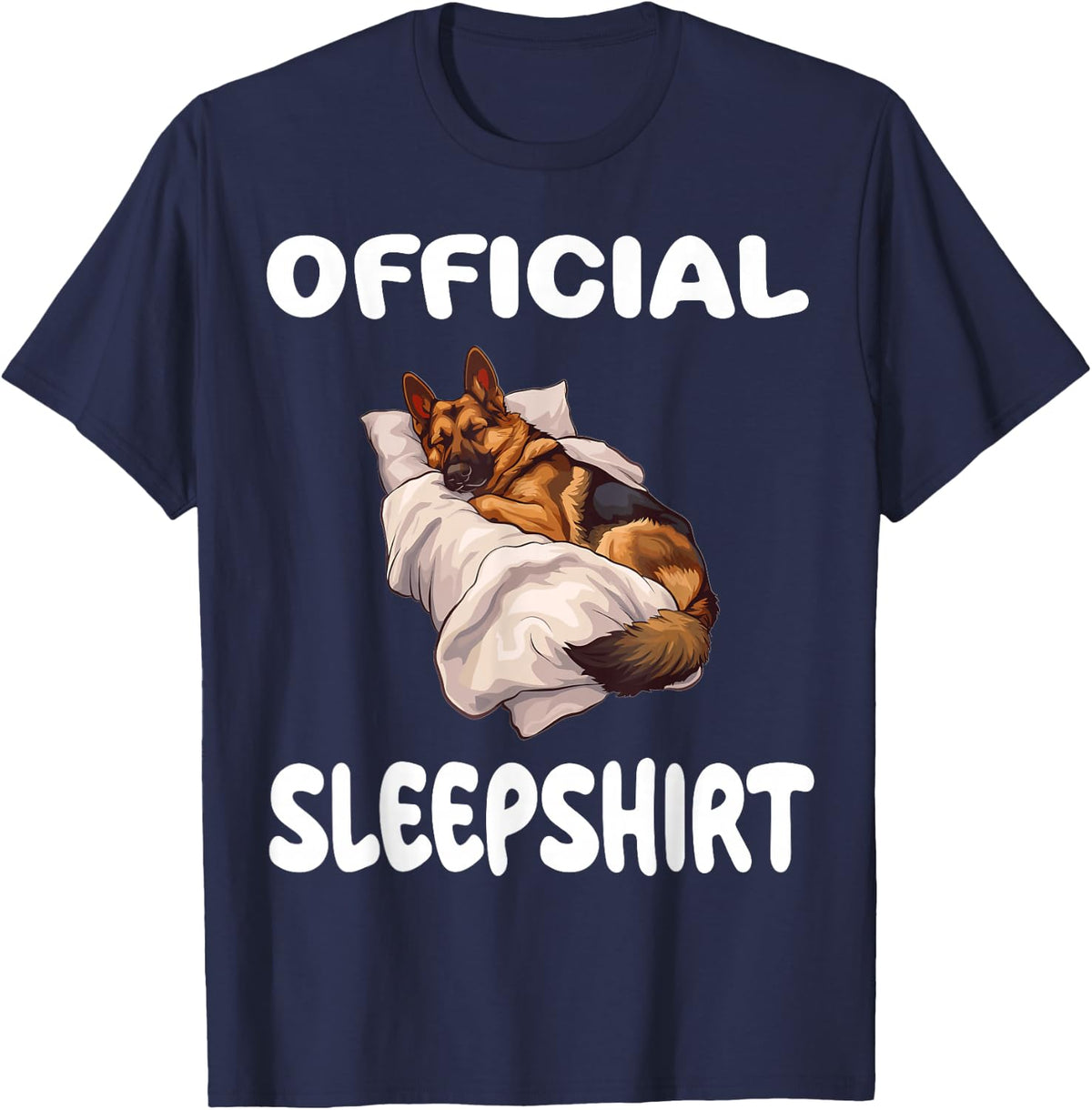 German Shepherd Dog Official Sleepshirt Pajamas Nightgown T-Shirt - Navy Blue