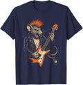 Guitar Rat Punk Rock Funny Guitarist Music Gift T-Shirt - Navy Blue
