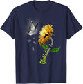 Butterfly Sunflower Glioblastoma T-Shirt - Navy Blue