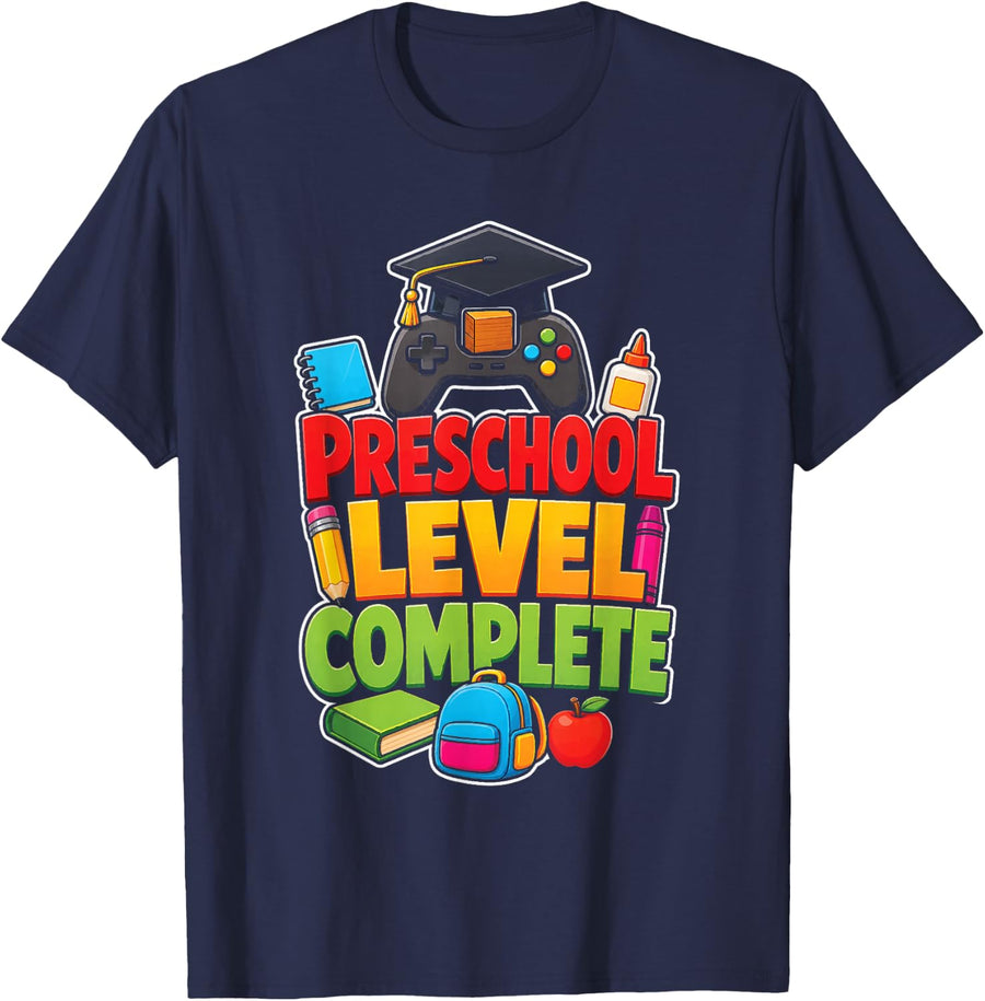 Preschool Level Complete Pre-K Graduation Elementary T-Shirt - Navy Blue