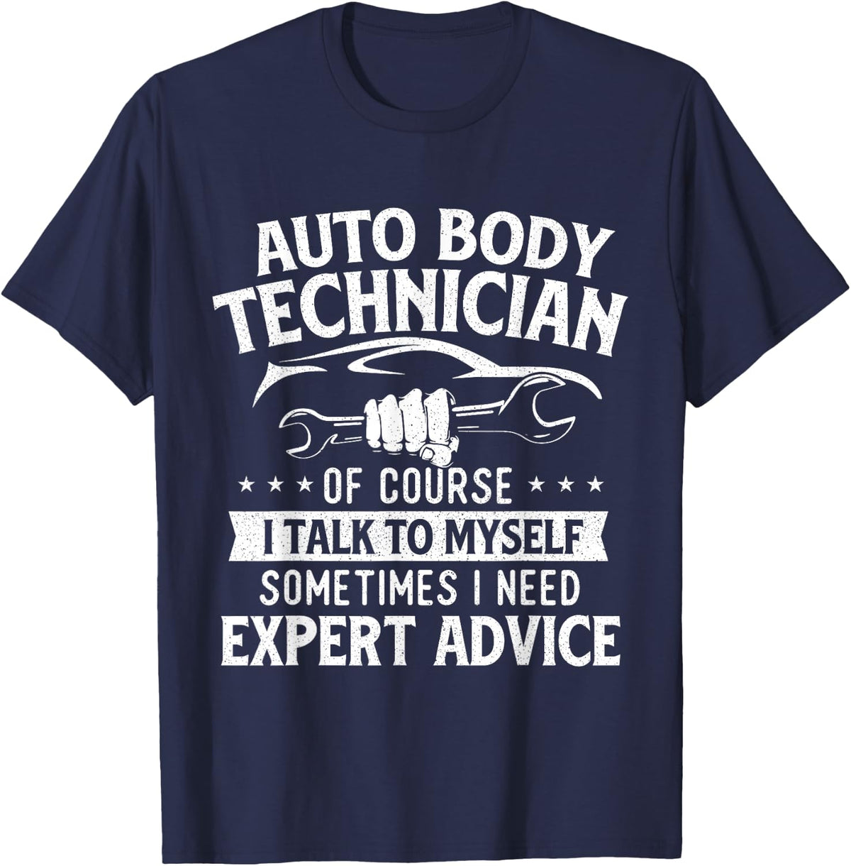 Auto Body Technician T-Shirt - Automotive Finisher Car Customizer Tee for Men - Navy Blue