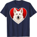 White German Shepherd Heart T-Shirt - Navy Blue